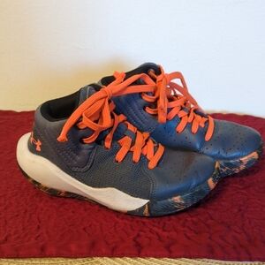 Under Armour Blue and Orange Sneakers with Camo Detailing